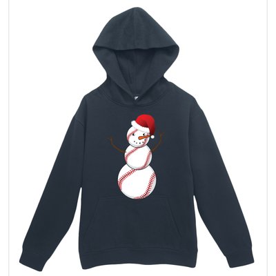 Christmas Baseball Snowman Urban Pullover Hoodie