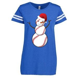 Christmas Baseball Snowman Enza Ladies Jersey Football T-Shirt