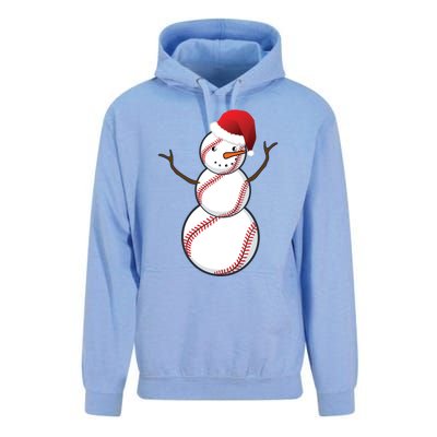 Christmas Baseball Snowman Unisex Surf Hoodie