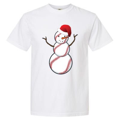 Christmas Baseball Snowman Garment-Dyed Heavyweight T-Shirt