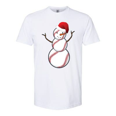 Christmas Baseball Snowman Softstyle® CVC T-Shirt