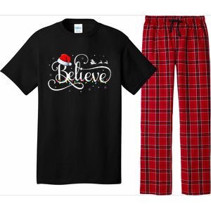 Christmas Believe Santa Claus Funny Family Matching Pajama Set