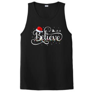 Christmas Believe Santa Claus Funny Family Matching PosiCharge Competitor Tank