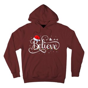 Christmas Believe Santa Claus Funny Family Matching Hoodie