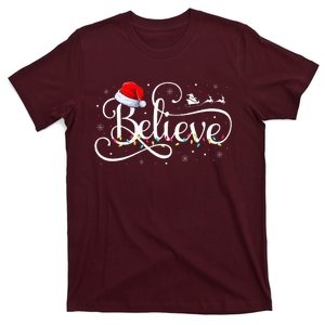 Christmas Believe Santa Claus Funny Family Matching T-Shirt