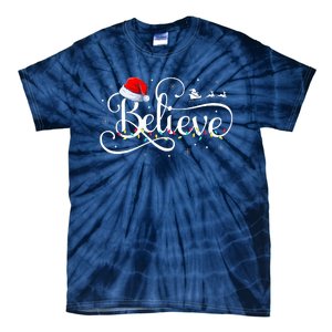 Christmas Believe Santa Claus Funny Family Matching Tie-Dye T-Shirt