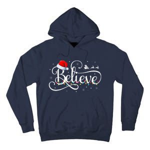 Christmas Believe Santa Claus Funny Family Matching Tall Hoodie