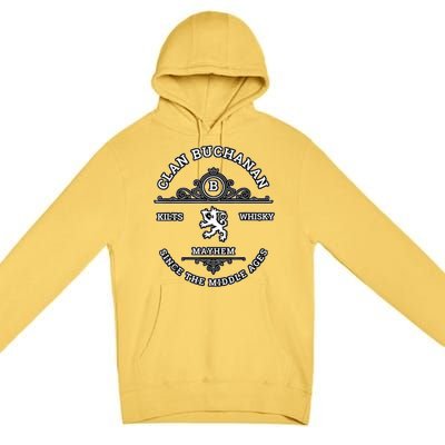 Clan Buchanan Scottish Kilt Highland Games Premium Pullover Hoodie