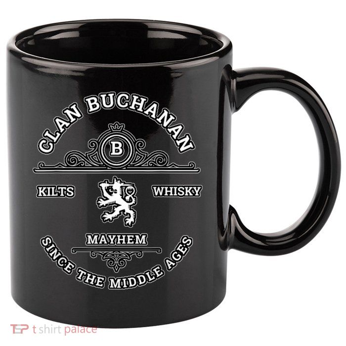 Clan Buchanan Scottish Kilt Highland Games 11oz C Handle Ceramic Mug