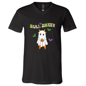 Cute Bull Sheet Western Halloween Gift V-Neck T-Shirt