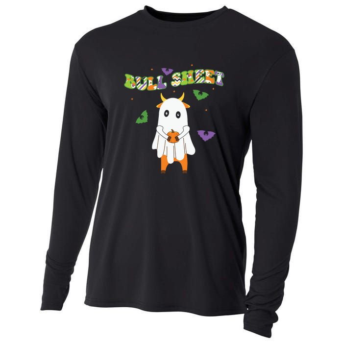 Cute Bull Sheet Western Halloween Gift Cooling Performance Long Sleeve Crew