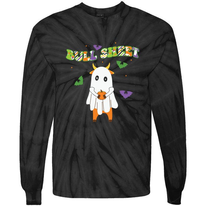 Cute Bull Sheet Western Halloween Gift Tie-Dye Long Sleeve Shirt