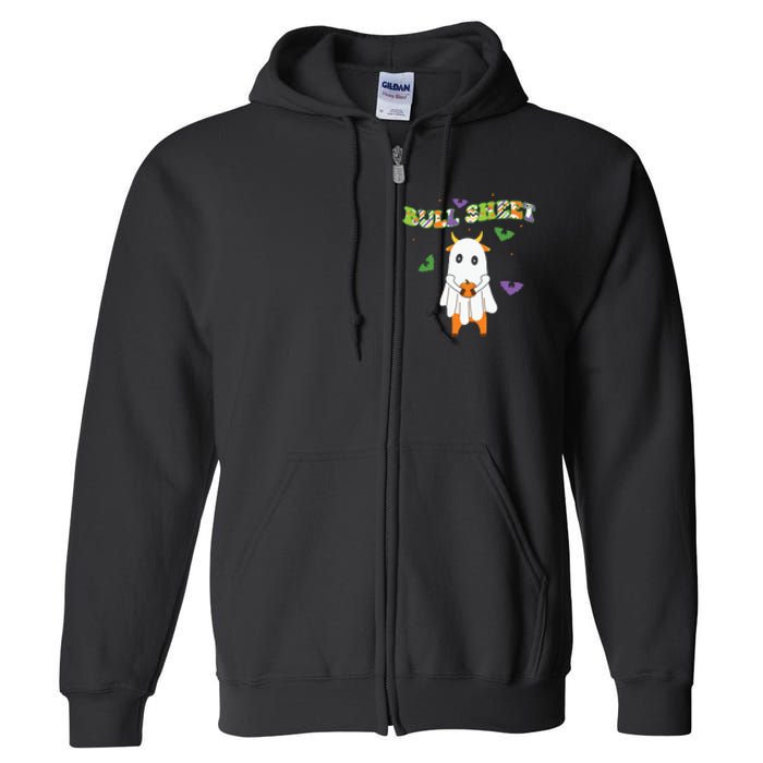 Cute Bull Sheet Western Halloween Gift Full Zip Hoodie