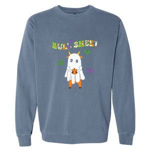 Cute Bull Sheet Western Halloween Gift Garment-Dyed Sweatshirt