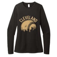 Cleveland Baseball Skyline Ohio Player Coach Fan Womens CVC Long Sleeve Shirt