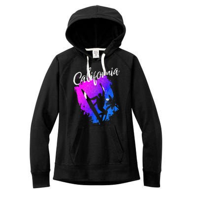 California Beach Surfing Tee Wavesurfing Women's Fleece Hoodie