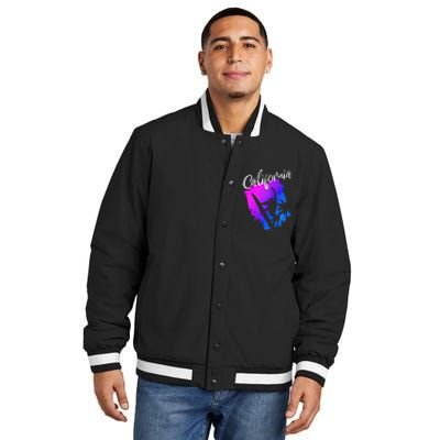 California Beach Surfing Tee Wavesurfing Insulated Varsity Jacket