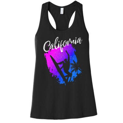 California Beach Surfing Tee Wavesurfing Women's Racerback Tank