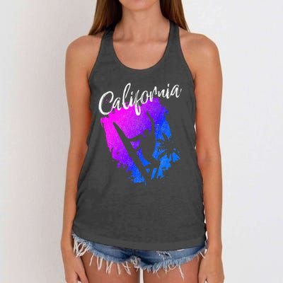 California Beach Surfing Tee Wavesurfing Women's Knotted Racerback Tank