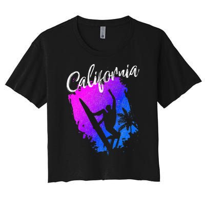 California Beach Surfing Tee Wavesurfing Women's Crop Top Tee