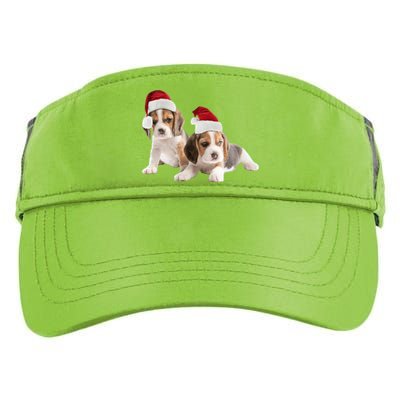 Cute Beagle Santa Hat Image Christmas Dog Dad Beagle Mom Gift Adult Drive Performance Visor