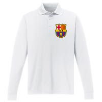 Cool Barcelona Soccer Jersey Performance Long Sleeve Polo