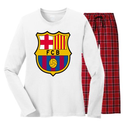 Cool Barcelona Soccer Jersey Women's Long Sleeve Flannel Pajama Set 