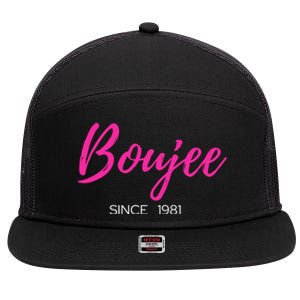 Classy Boujee Since 1981 Gift 7 Panel Mesh Trucker Snapback Hat