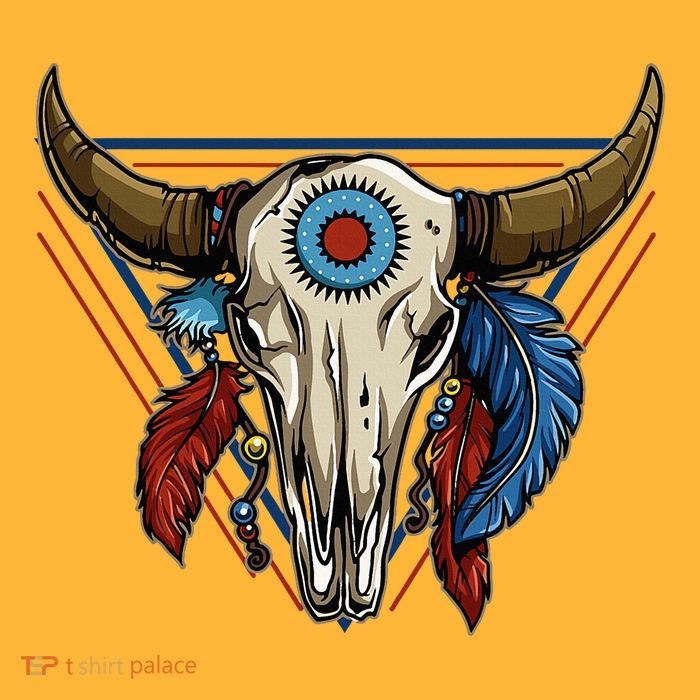 Classic Buffalo Skull Native American Tribe Totem Sustainable Knit Beanie