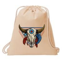 Classic Buffalo Skull Native American Tribe Totem Drawstring Bag