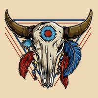 Classic Buffalo Skull Native American Tribe Totem Drawstring Bag