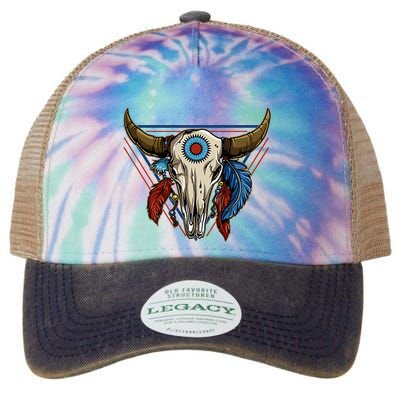 Classic Buffalo Skull Native American Tribe Totem Legacy Tie Dye Trucker Hat