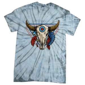 Classic Buffalo Skull Native American Tribe Totem Tie-Dye T-Shirt