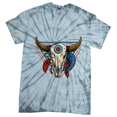 Classic Buffalo Skull Native American Tribe Totem Tie-Dye T-Shirt