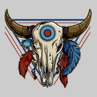 Classic Buffalo Skull Native American Tribe Totem Tie-Dye T-Shirt