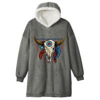 Classic Buffalo Skull Native American Tribe Totem Hooded Wearable Blanket