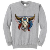 Classic Buffalo Skull Native American Tribe Totem Tall Sweatshirt