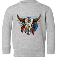 Classic Buffalo Skull Native American Tribe Totem Toddler Sweatshirt