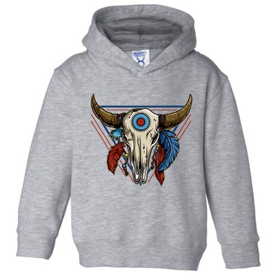 Classic Buffalo Skull Native American Tribe Totem Toddler Hoodie