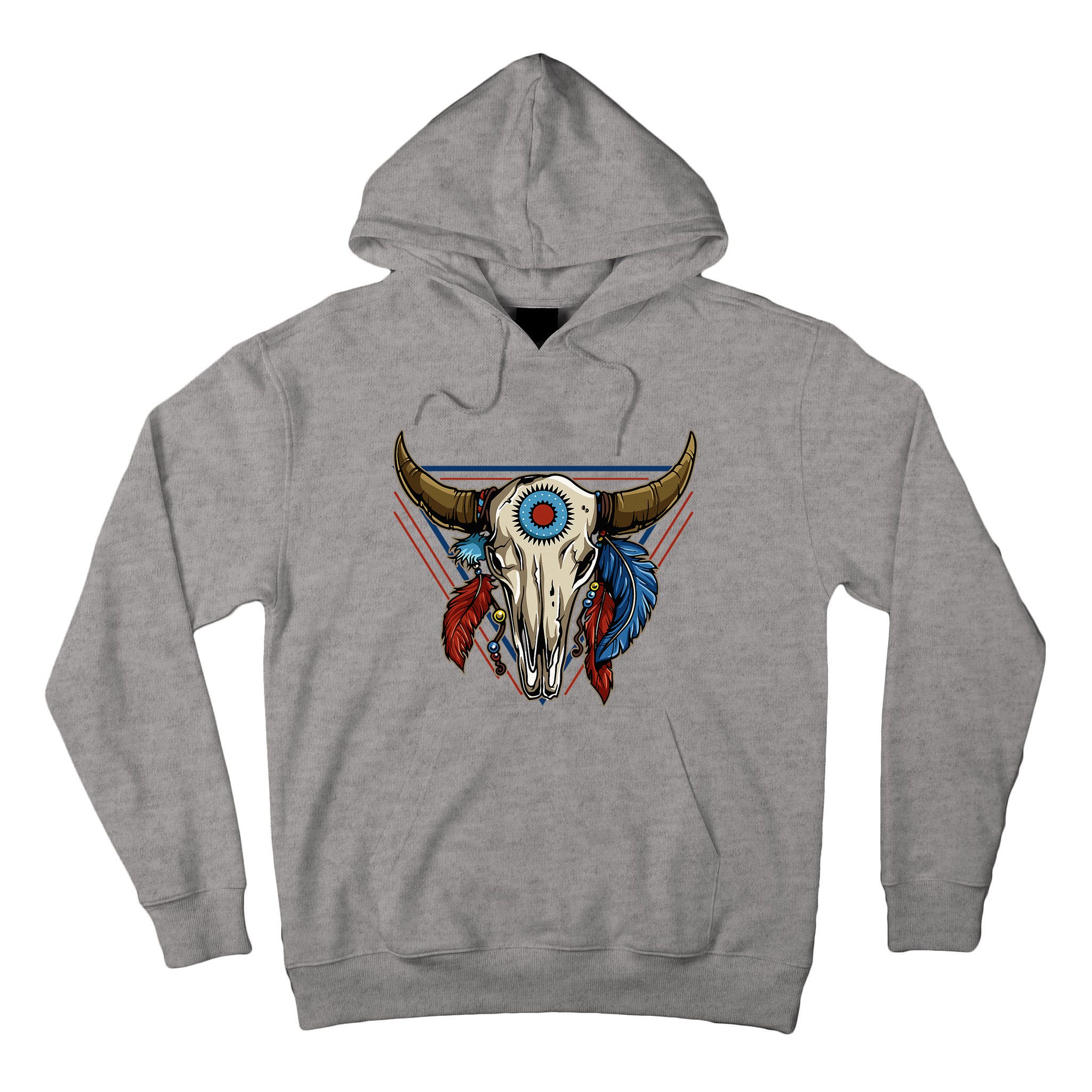 Classic Buffalo Skull Native American Tribe Totem Tall Hoodie