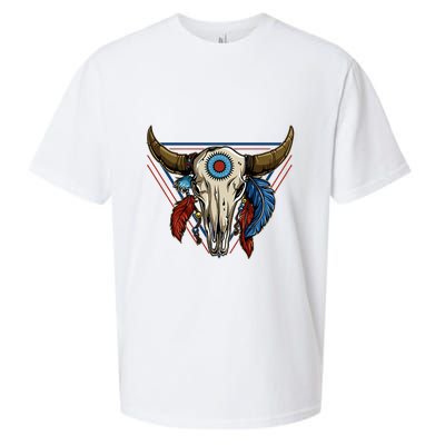 Classic Buffalo Skull Native American Tribe Totem Sueded Cloud Jersey T-Shirt