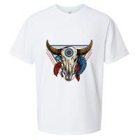 Classic Buffalo Skull Native American Tribe Totem Sueded Cloud Jersey T-Shirt