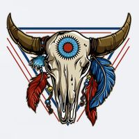 Classic Buffalo Skull Native American Tribe Totem Sueded Cloud Jersey T-Shirt