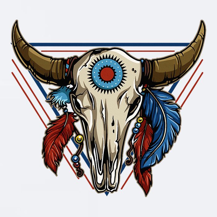 Classic Buffalo Skull Native American Tribe Totem Sueded Cloud Jersey T-Shirt