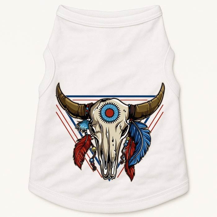 Classic Buffalo Skull Native American Tribe Totem Doggie Tank