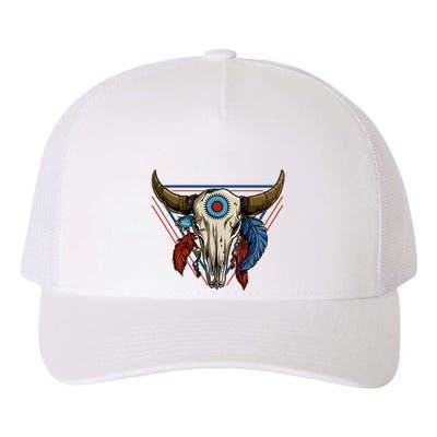 Classic Buffalo Skull Native American Tribe Totem Yupoong Adult 5-Panel Trucker Hat