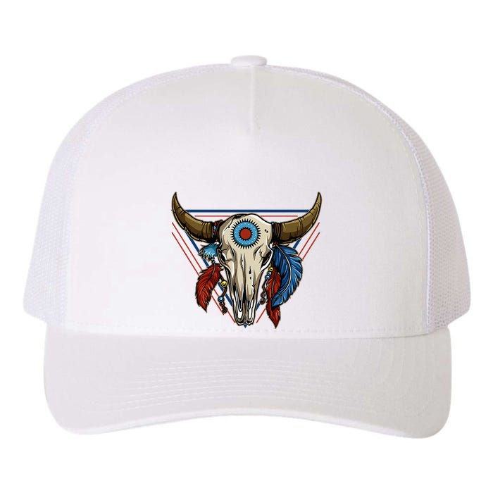 Classic Buffalo Skull Native American Tribe Totem Yupoong Adult 5-Panel Trucker Hat