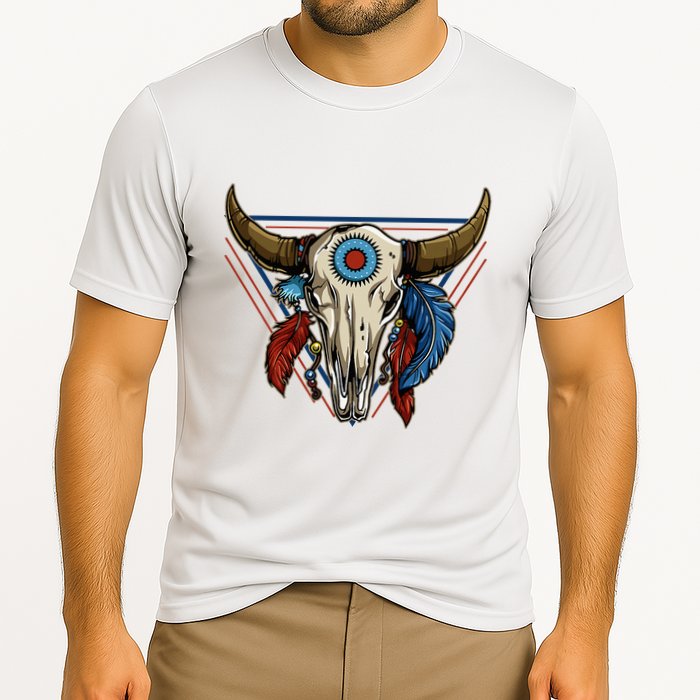 Classic Buffalo Skull Native American Tribe Totem Performance Shirt