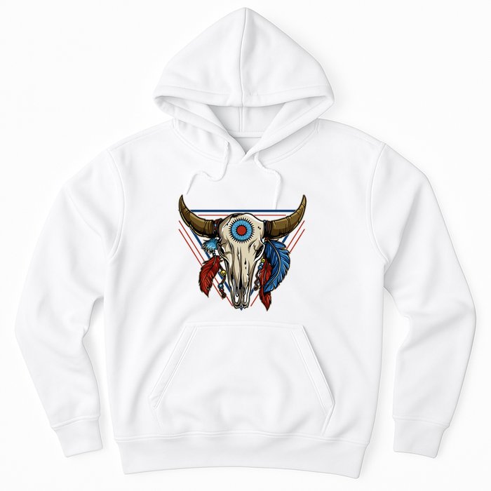 Classic Buffalo Skull Native American Tribe Totem Hoodie