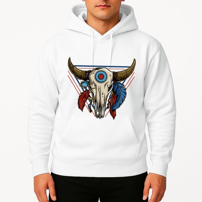 Classic Buffalo Skull Native American Tribe Totem Hoodie